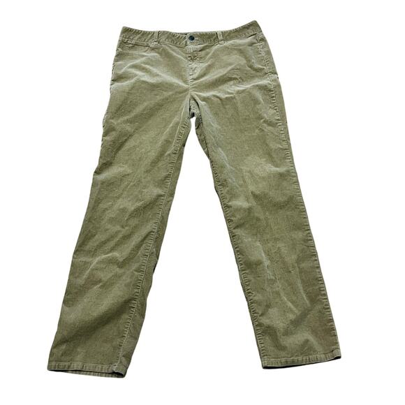Talbots Heritage Stretch Corduroy Straight Leg Pants Tan Women's 16 High Rise - Picture 1 of 4